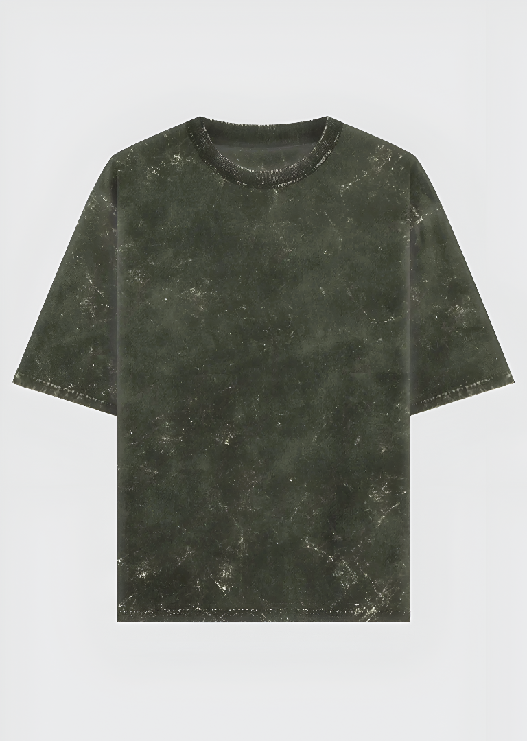 ACID WASHED CROP OVERSIZED TSHIRT