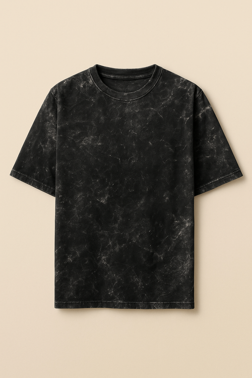 ACID WASHED CROP OVERSIZED TSHIRT