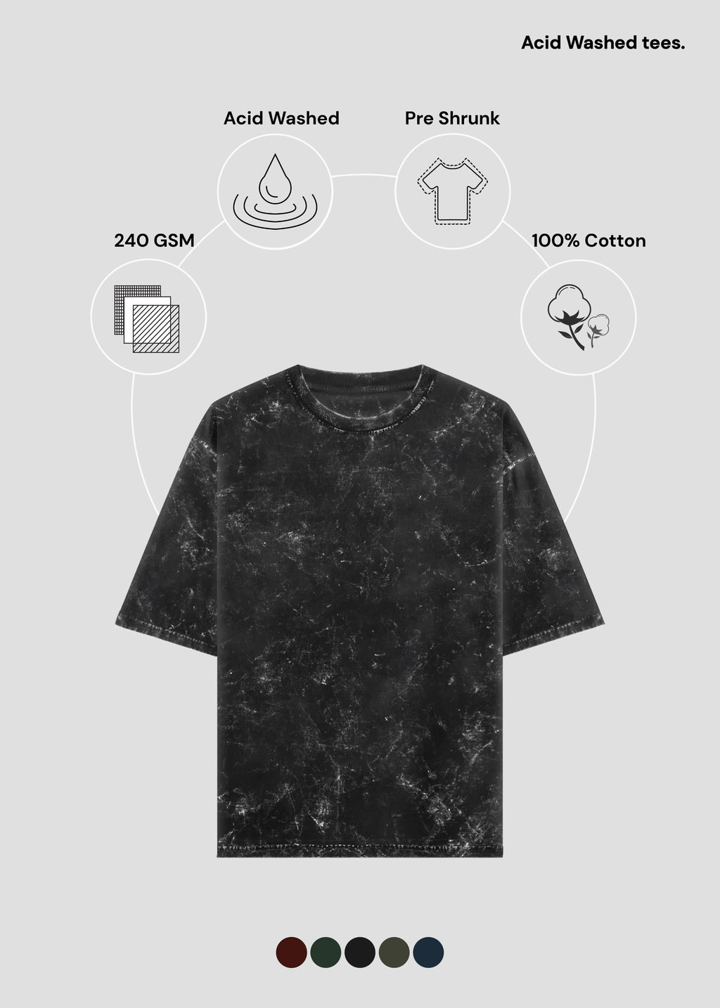 ACID WASHED CROP OVERSIZED TSHIRT