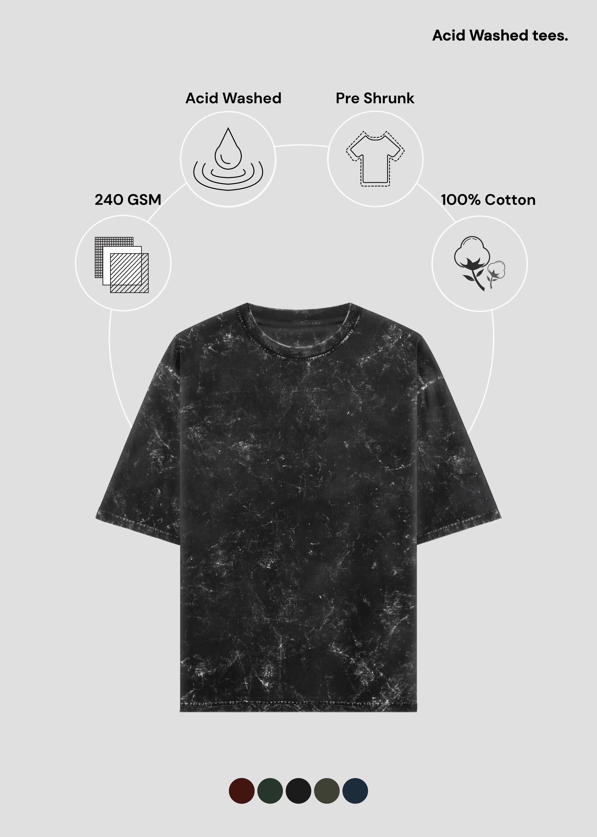 ACID WASHED CROP OVERSIZED TSHIRT